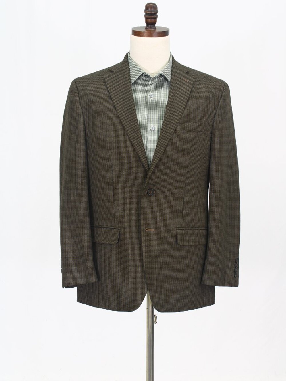 Chaps 40R Brown Blazer Sport Coat Jacket 2-Button Houndstooth M594
